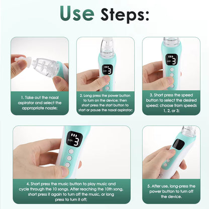 Electric Baby Nasal Aspirator with Music & 3 Suction Levels